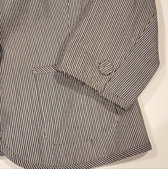 Sigrid Olsen Duo Color Seersucker 100% Cotton Striped Short Jacket Gray 6 - Picture 9 of 16